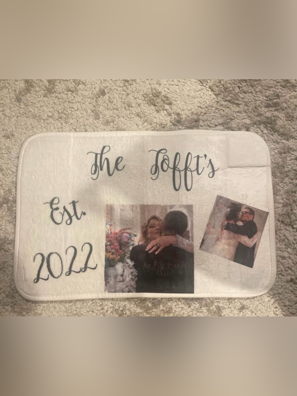 Personalized Photo Bath Mat - Custom Name & Date